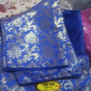 Brocade blouse  royal blue colour