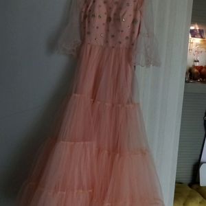 Peach Colour Long Gown