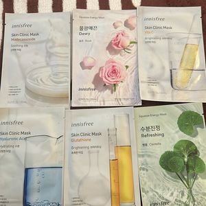 Six sheet masks from Innis free brand