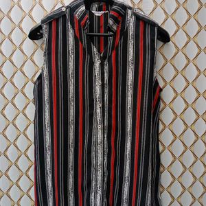 New Black Red Stripped Shirt