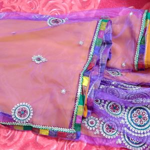 Multicolor Net Saree Readymade