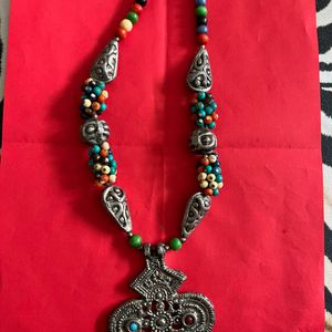 Multicolor Antique Finish Tribal Necklace