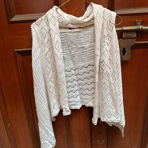 Crocheted White Shrug