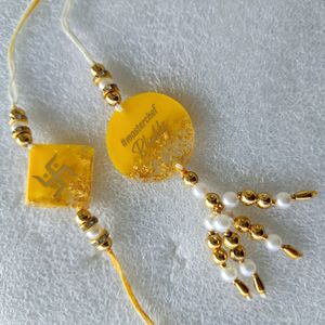 Golden Yellow Bhai Bhabhi Rakhi