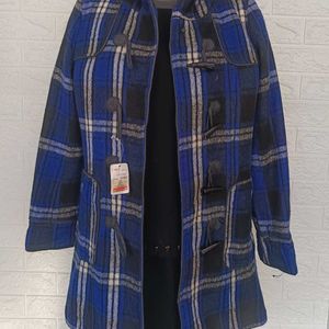 Imported Checkered Hooded Coat