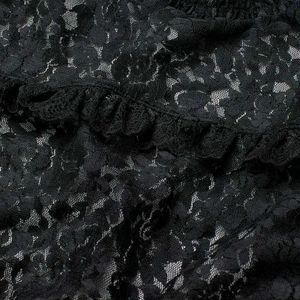 H&M Black Oversized Smock collar Lace Blouse