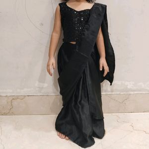 Black Drape Saree