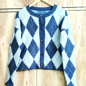 Light Blue Design Cardigan Size-40