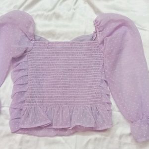 Ruched Lavender Top