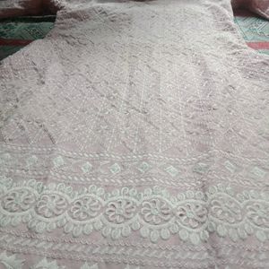 Chikankari Light Pink Kurti