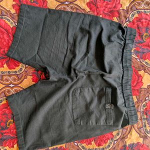 Snitch Linen Shorts (W32) Black + Brown