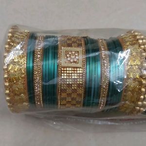 Wedding Bangle Blue And Golden