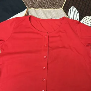 Red Shirt Top Round Neck