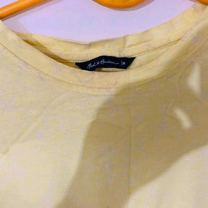 Mast & Harbour Lime Yellow T-Shirt For Women.