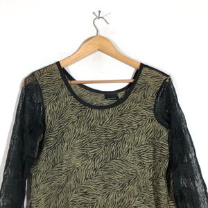 Olive Green Printed Top (Women’s)