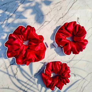 Red Scrunchies Set Of 3