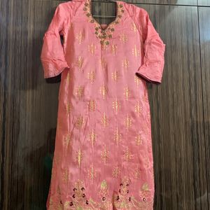 Straight Cut Kurti With Flora