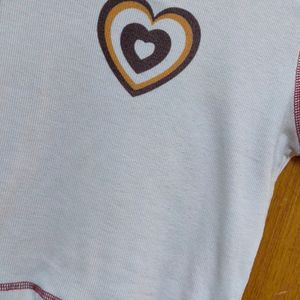 Heart Shape Plain Round Neck Top