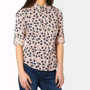 Pink & Blue Printed Women's Shirt