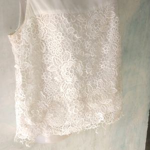 White Net And Lace Top