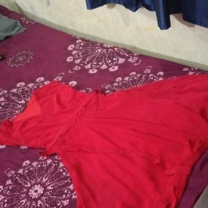 Beautiful V Neck Red Dress