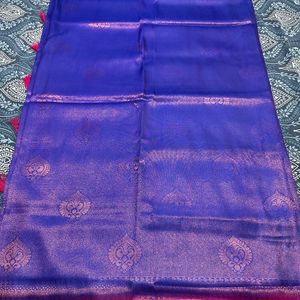 Brand New Dual Tone Mulberry Silk - Blue And Pink