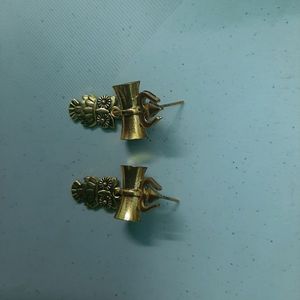 Golden Metal Finish Earrings