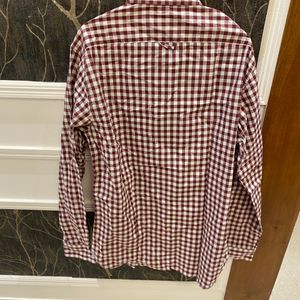 Wills Lifestyle Maroon White Check shirt