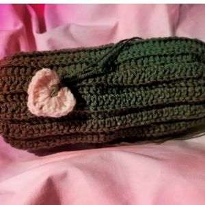 Green Crochet Pouch