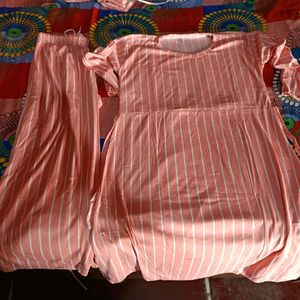 Pink Color Lady's Night Suit