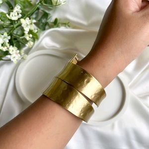 Tribal Harmony Brass Cuff Bracelet