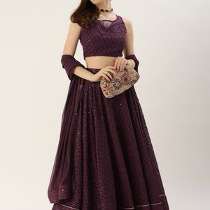 Embroidered Stitched Lehenga Choli