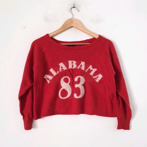 Red Colour Crop Top (Women's)