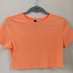 H&M Orange Crop Top For Women