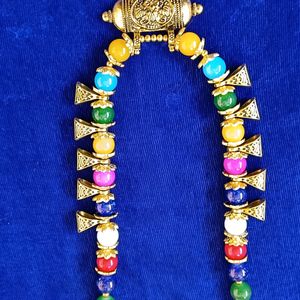 Multicolored Moti Necklace.