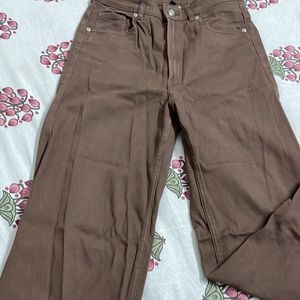 H&M Brown Wide Leg Trousers