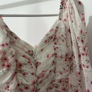 ASOS White Floral Print Dress