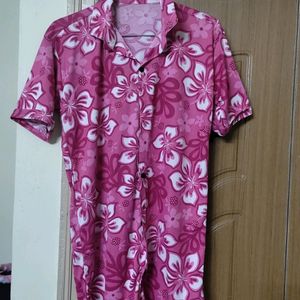 Pink Color Beach And Active Wear Shirt