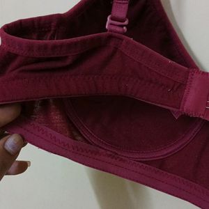 Maroon Lightly Padded Bra