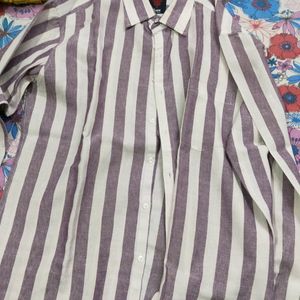 Xl Lining Pattern Formal Shirt Good Condition