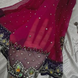 🔥SALE🔥 New Purple Heavy Work Saree