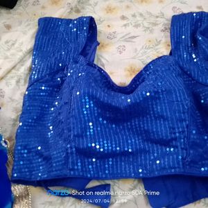 Jaipuri Saree With Blouse Royal Blue