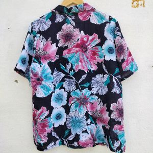 Flower Print Short Sleeves Shirt