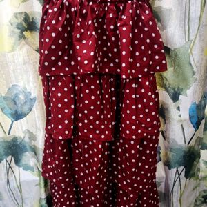 Maroon Polka Dot Dress