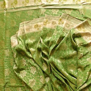 100% Pure Silk Khinkhwab Brocade Saree