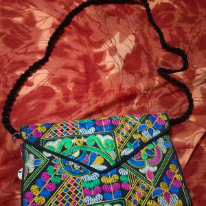 Fancy Multi Colour Embroidery Hand Bag