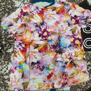 multi color floral top