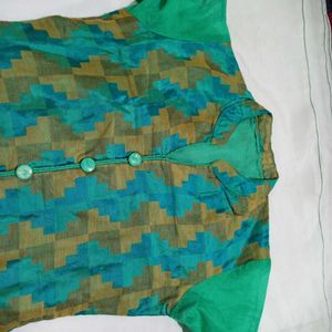 Green Churidar Top