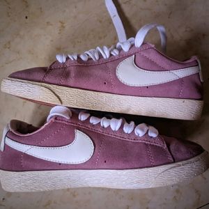 Pink Suede Nike Blazer Low