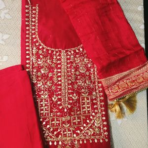 Beautiful Branded Red Colour Suit Material